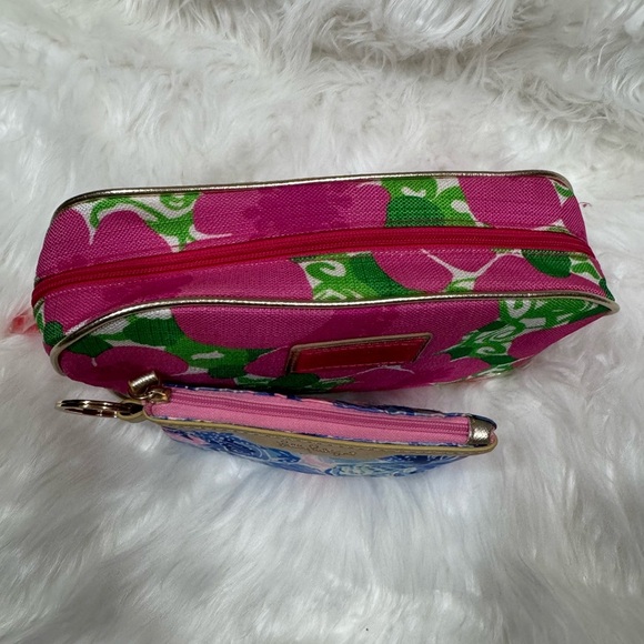 Lilly Pulitzer Cosmetic Bag Set - Pink and Blue Floral - Picture 5 of 10